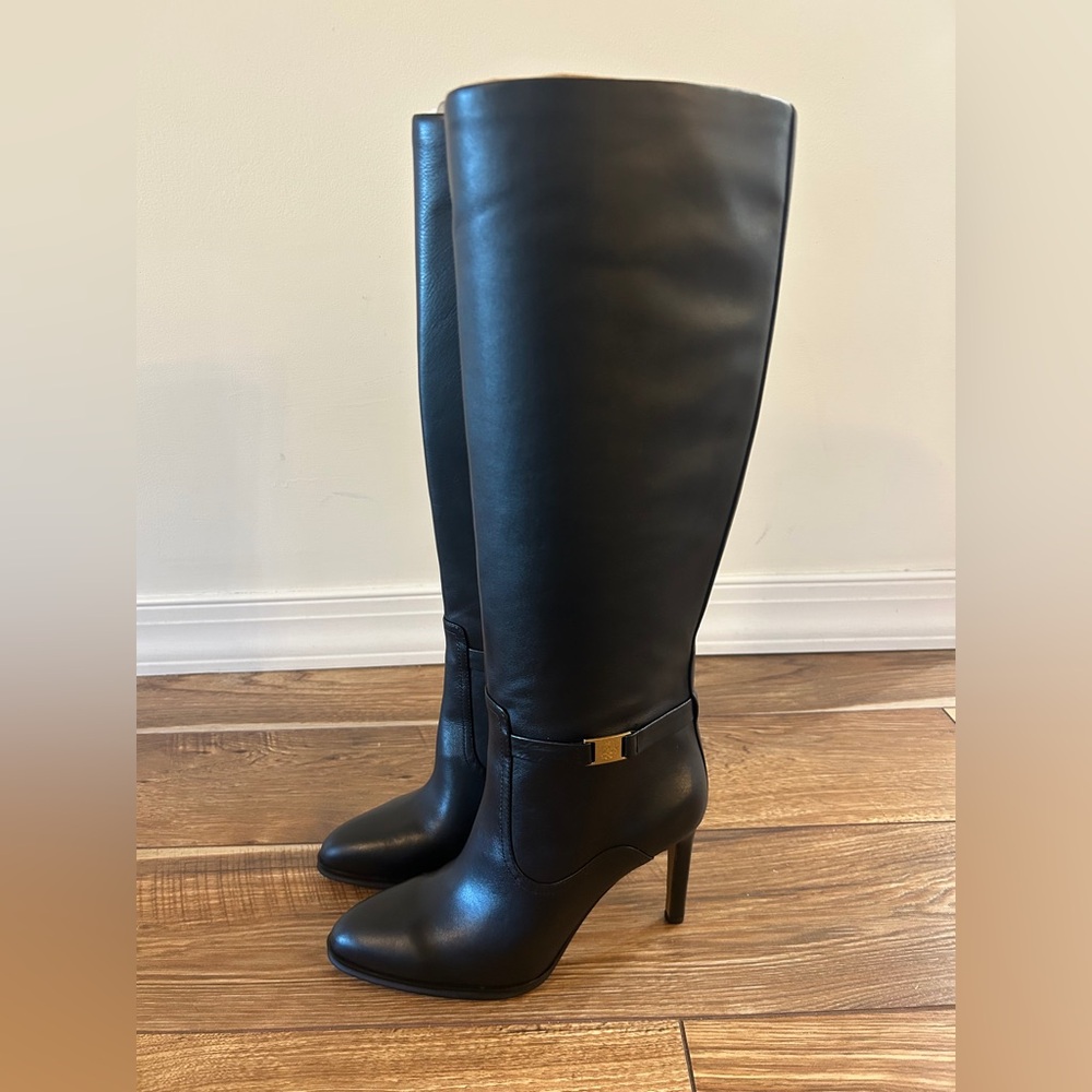 NEW Vince Camuto Skylie Knee High Black Leather Boots in Women Size 6.5/37